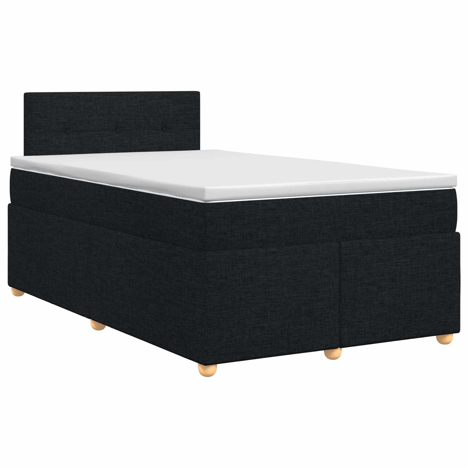 Κρεβάτι box spring με στρώμα Μαύρο 120 x 200 cm Ύφασμα