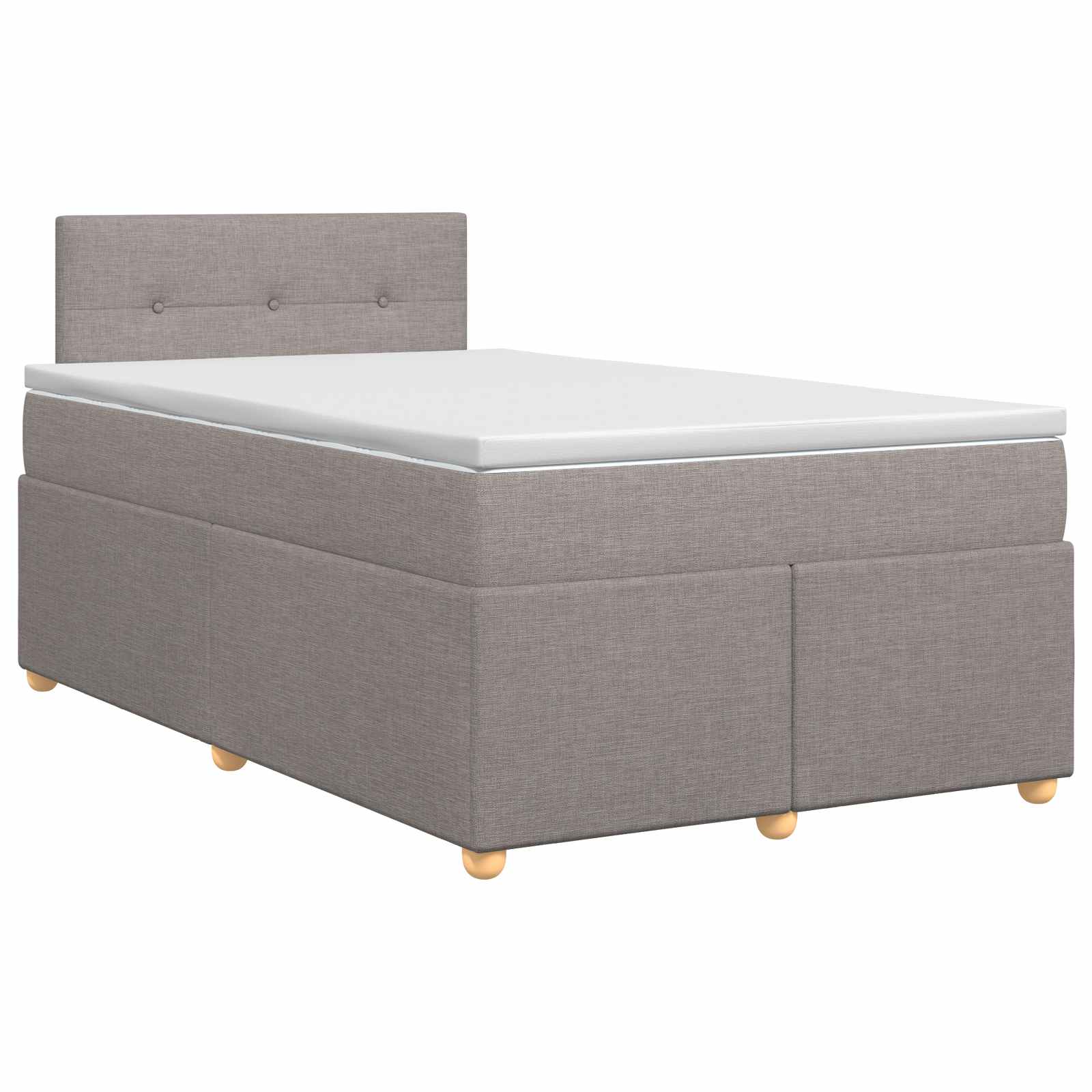 Κρεβάτι box spring με στρώμα Taupe 120 x 200 cm Ύφασμα