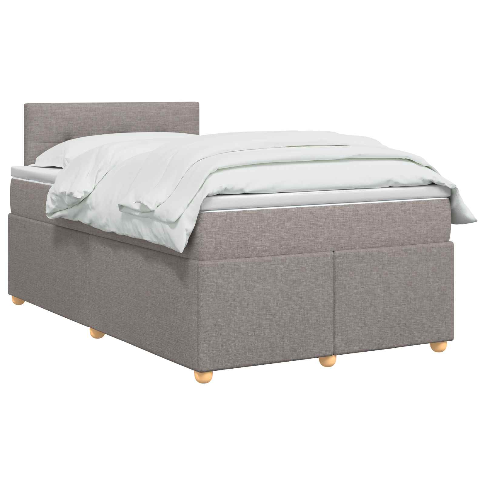 Κρεβάτι box spring με στρώμα Taupe 120 x 200 cm Ύφασμα