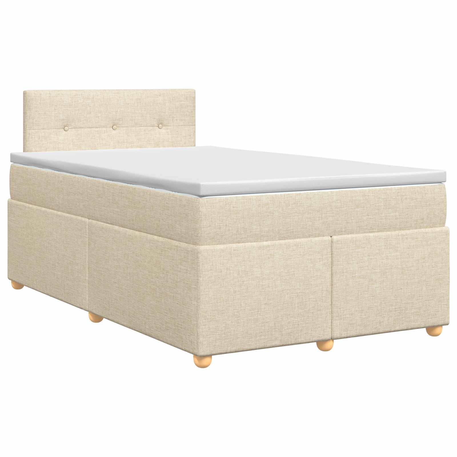 Κρεβάτι box spring με στρώμα Κρεμ 120 x 200 cm Ύφασμα - Pakobazaar