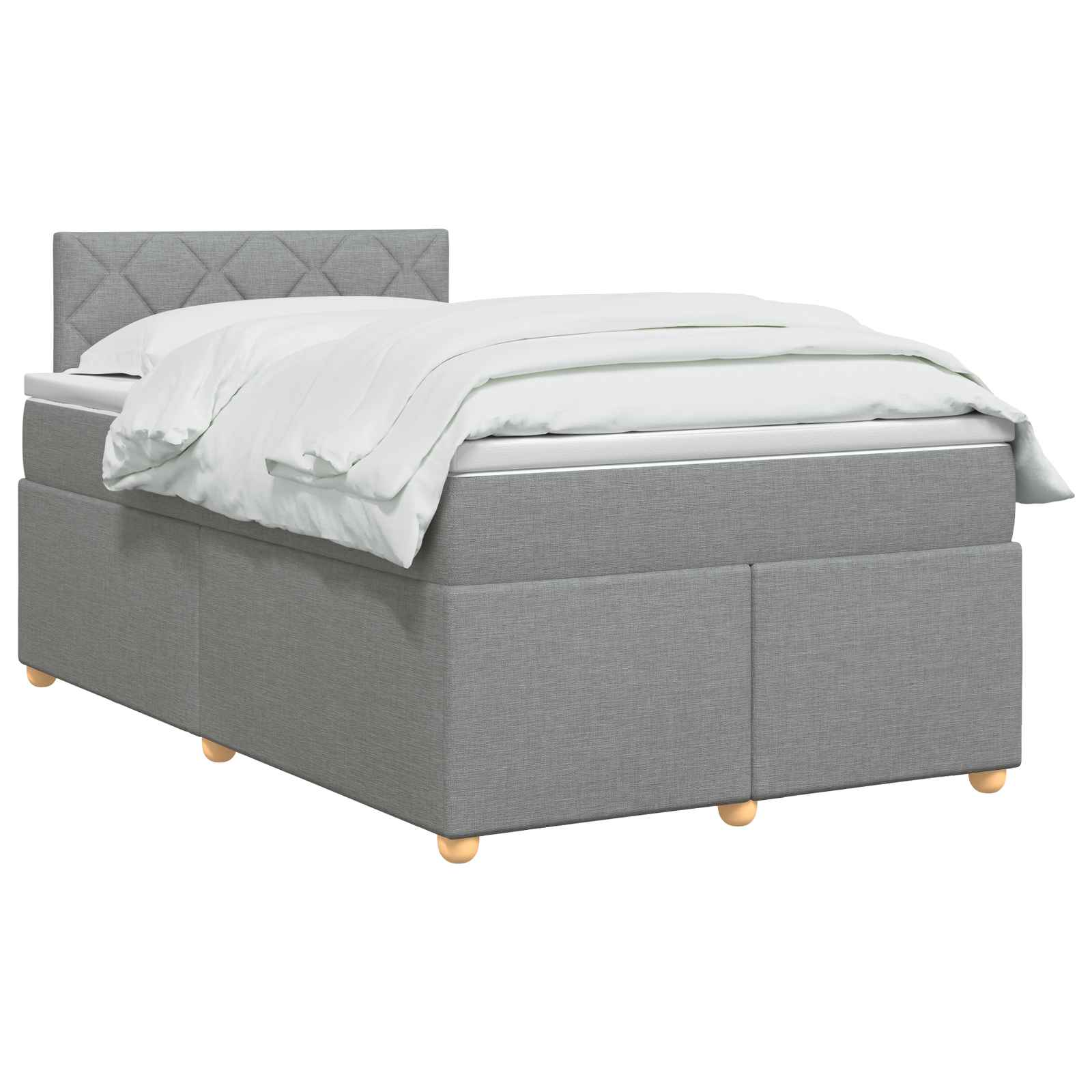 Κρεβάτι box spring με στρώμα Ανοιχτό γκρι 120 x 200 cm Ύφασμα