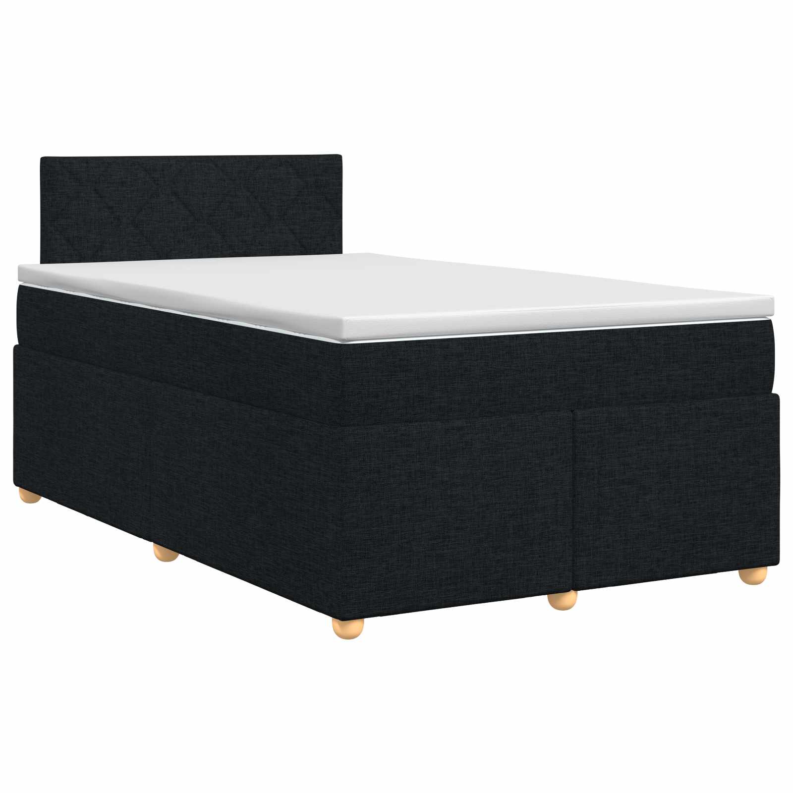 Κρεβάτι box spring με στρώμα Μαύρο 120 x 200 cm Ύφασμα