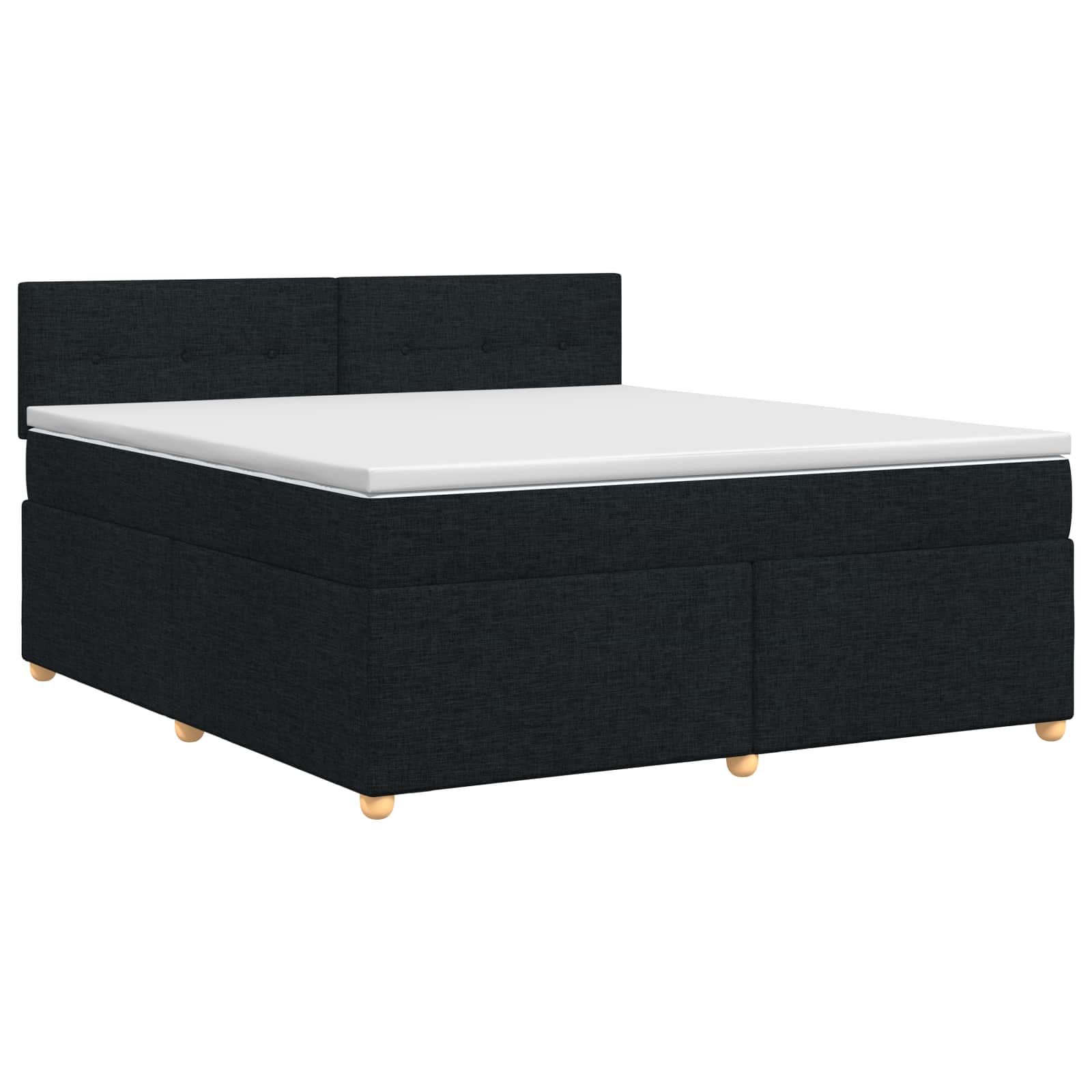 Κρεβάτι box spring με στρώμα Μαύρο 140 x 190 cm Ύφασμα