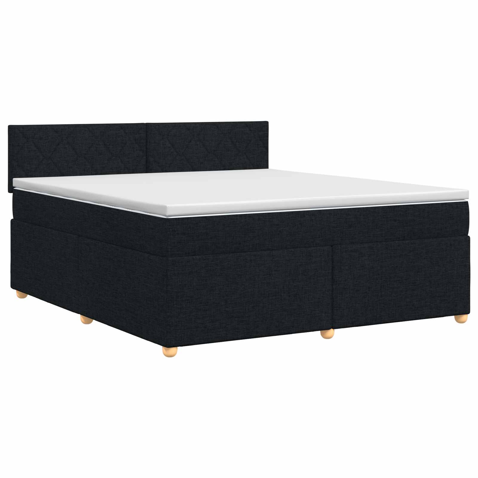 Κρεβάτι box spring με στρώμα Μαύρο 140 x 190 cm Ύφασμα