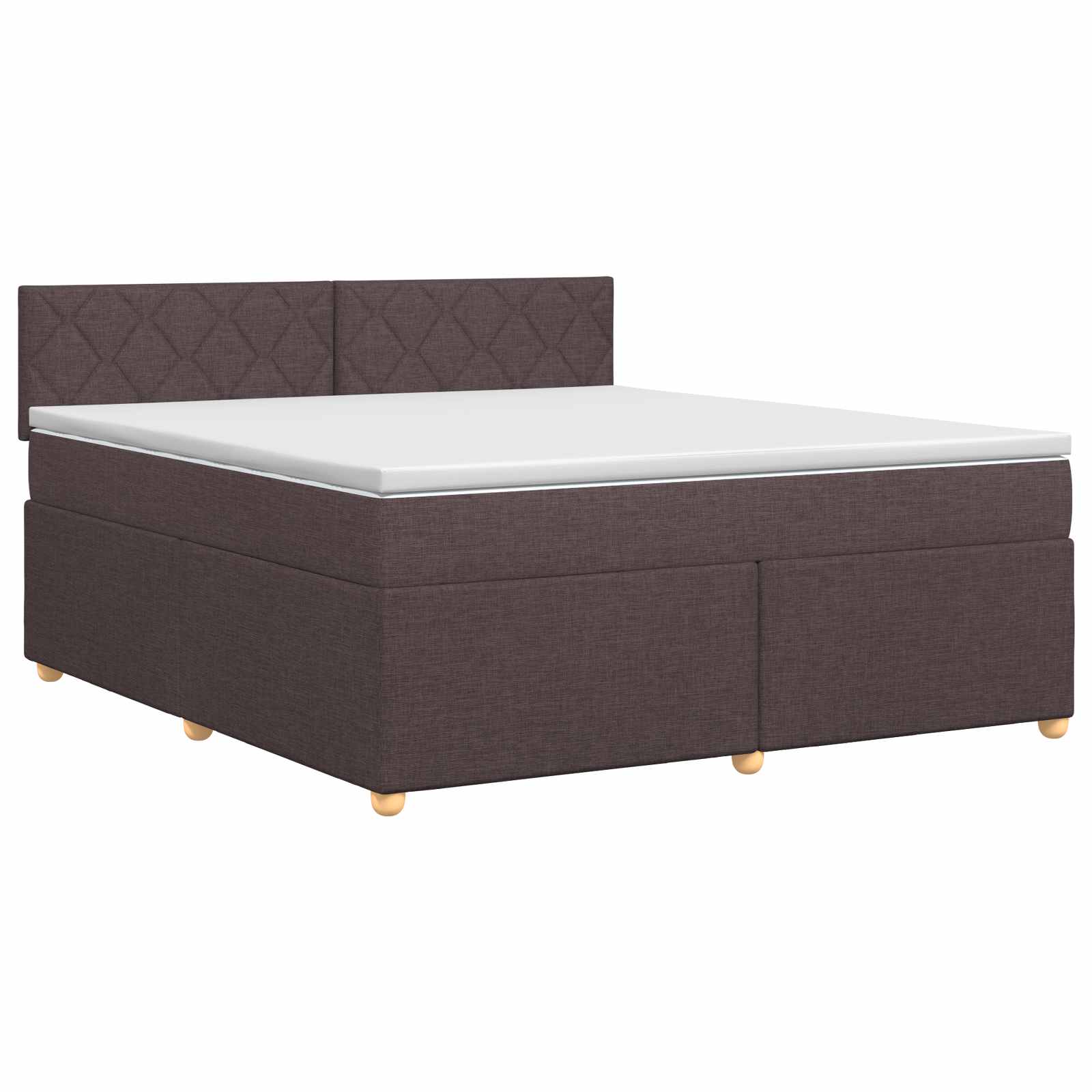 Κρεβάτι box spring με στρώμα Σκούρο Καφέ 140 x 190 cm Ύφασμα - Pakobazaar
