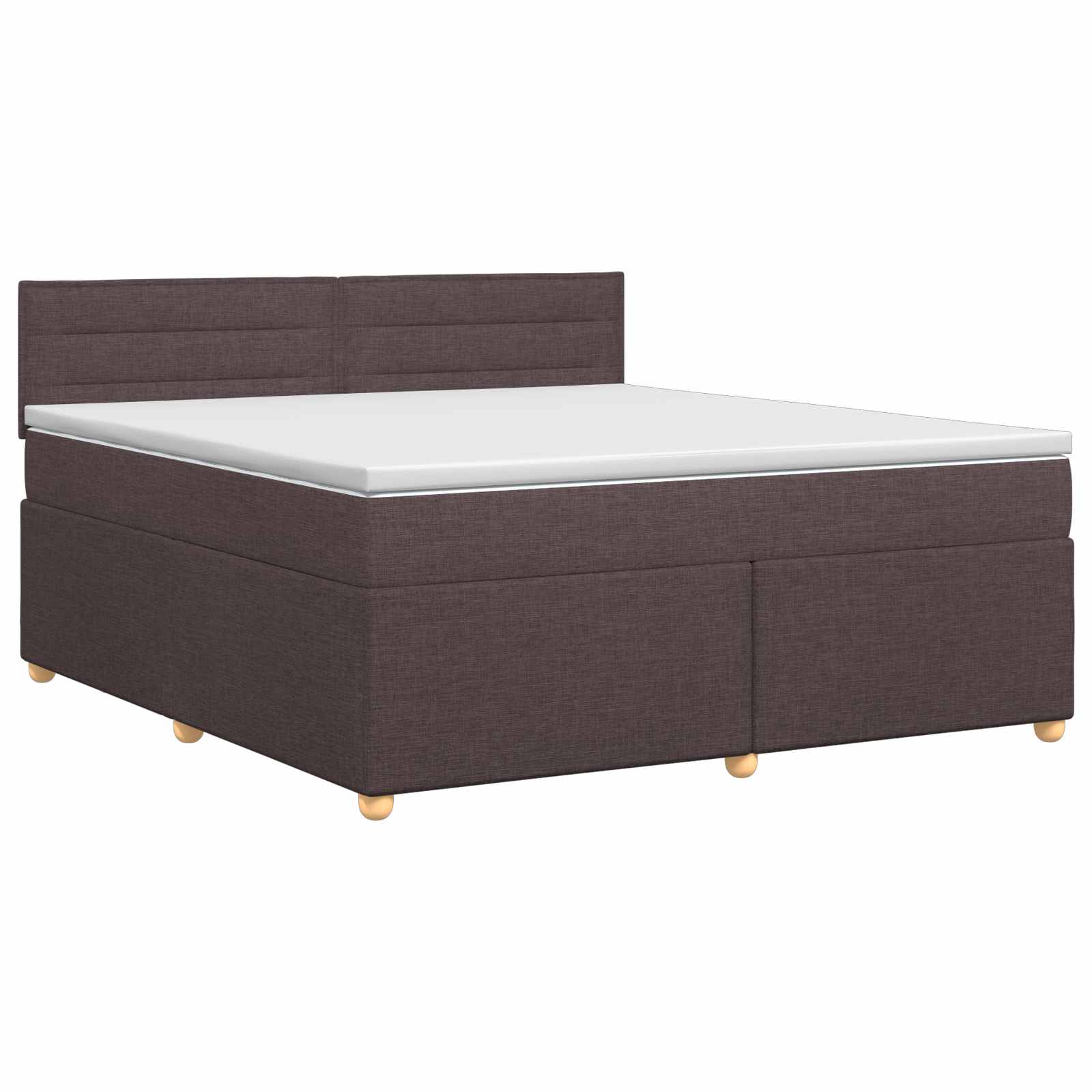Κρεβάτι box spring με στρώμα Σκούρο Καφέ 140 x 200 cm Ύφασμα - Pakobazaar