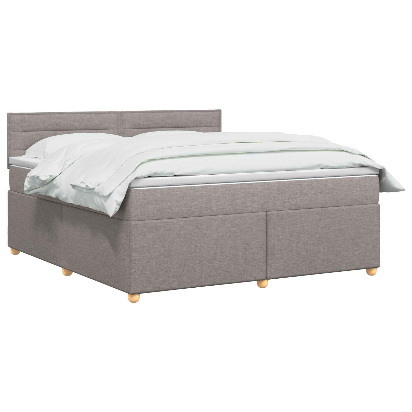 Κρεβάτι box spring με στρώμα Taupe 140 x 200 cm Ύφασμα