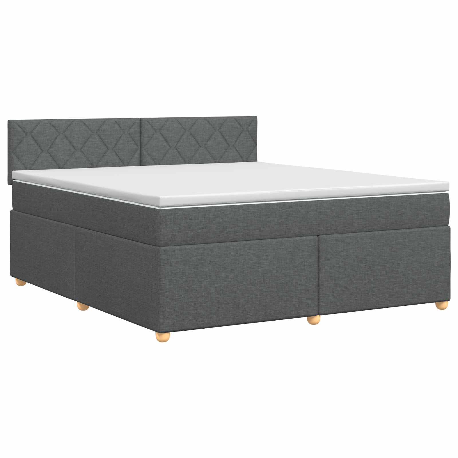 Κρεβάτι box spring με στρώμα Σκούρο Γκρι 140 x 200 cm Ύφασμα