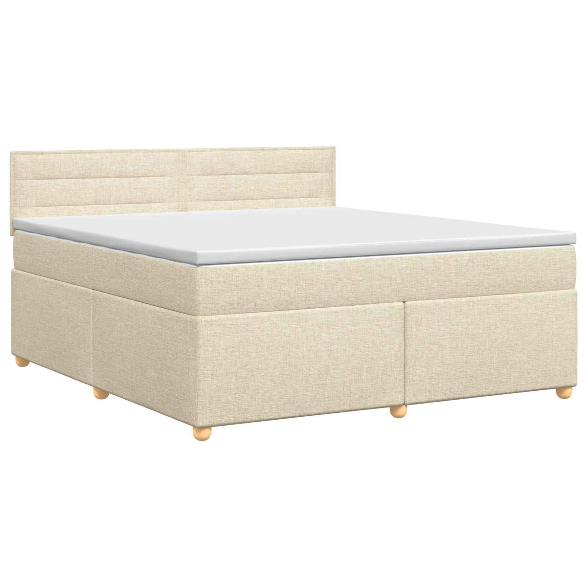 Κρεβάτι box spring με στρώμα Κρεμ 160 x 200 cm Ύφασμα