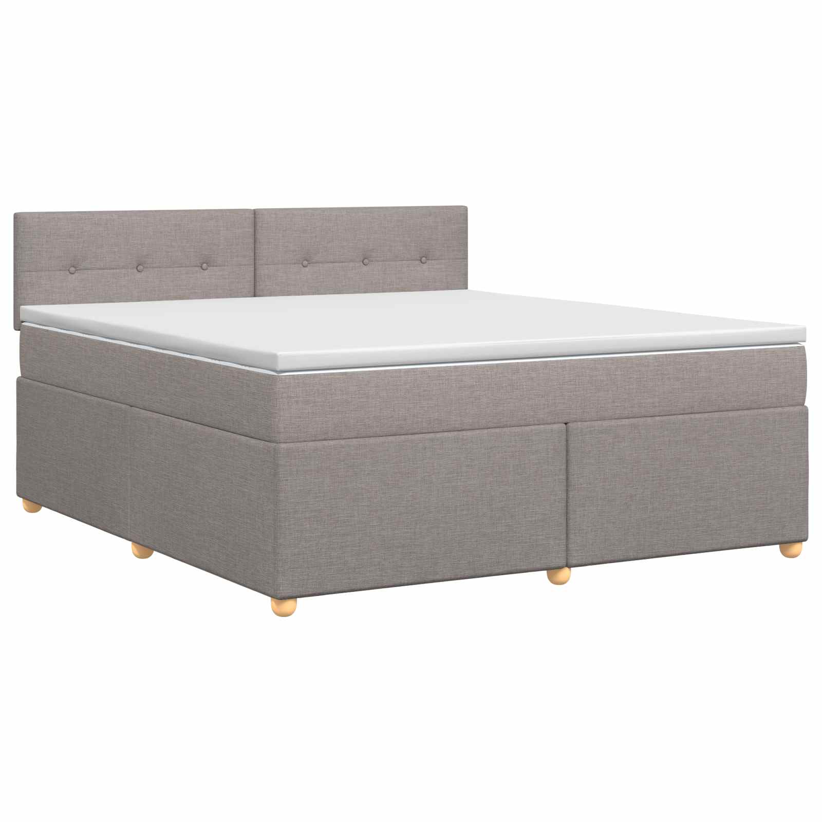Κρεβάτι box spring με στρώμα Taupe 160 x 200 cm Ύφασμα - Pakobazaar