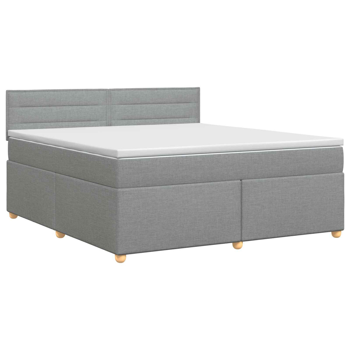 Κρεβάτι box spring με στρώμα Ανοιχτό γκρι 180 x 200 cm Ύφασμα