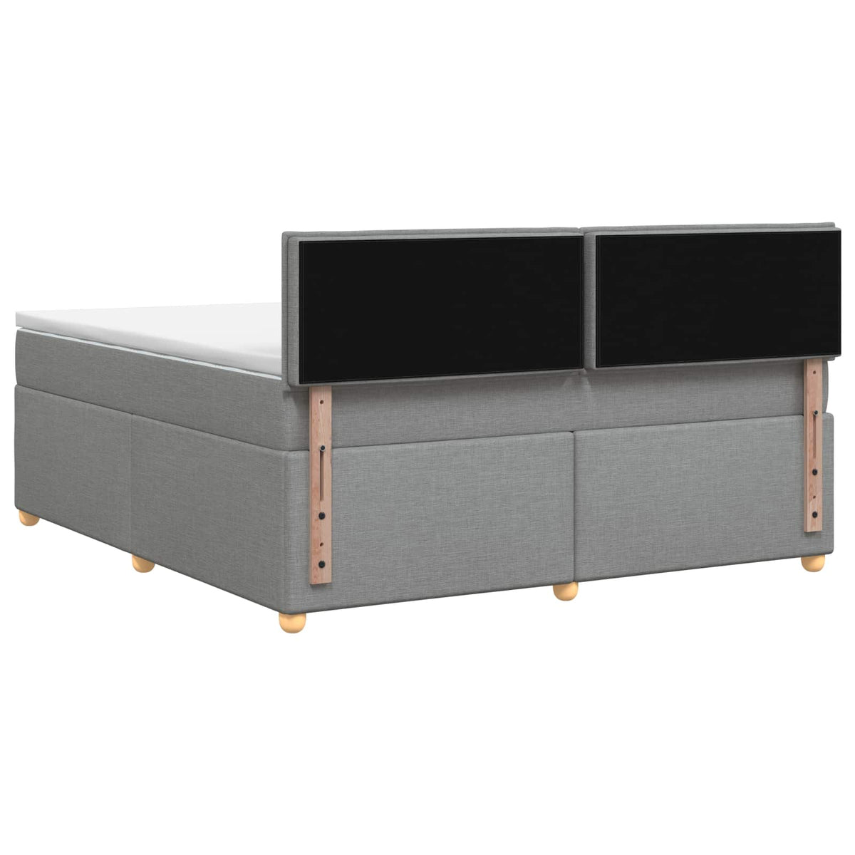 Κρεβάτι box spring με στρώμα Ανοιχτό γκρι 180 x 200 cm Ύφασμα