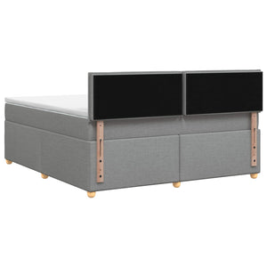 Κρεβάτι box spring με στρώμα Ανοιχτό γκρι 180 x 200 cm Ύφασμα