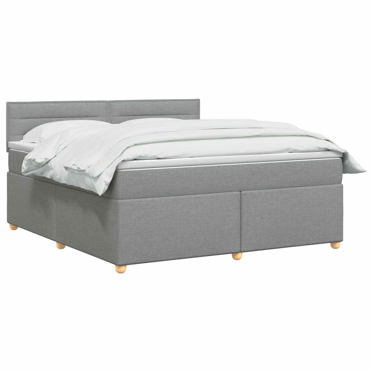 Κρεβάτι box spring με στρώμα Ανοιχτό γκρι 180 x 200 cm Ύφασμα