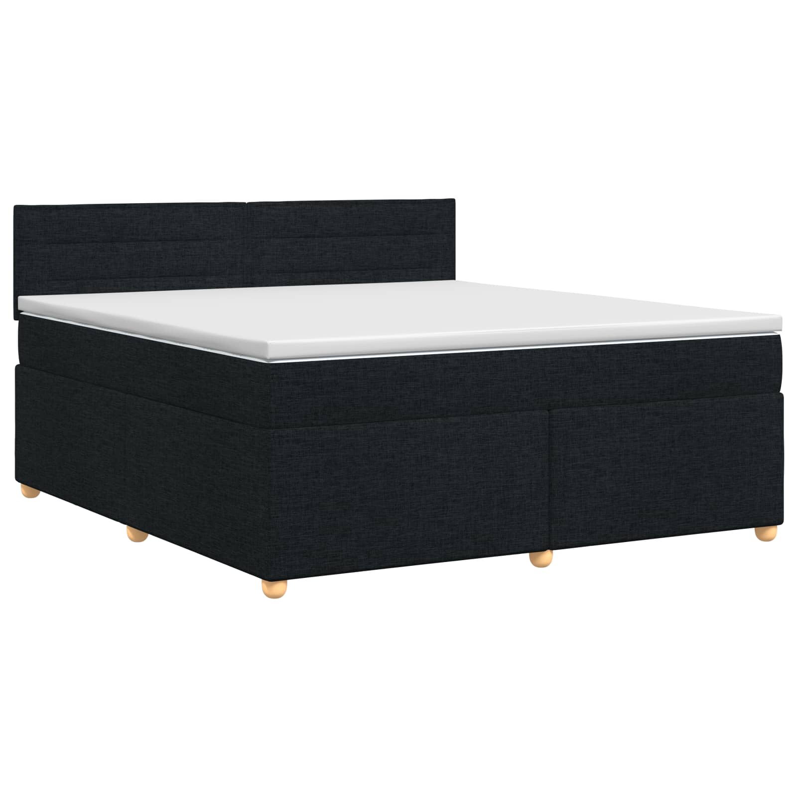 Κρεβάτι box spring με στρώμα Μαύρο 180 x 200 cm Ύφασμα