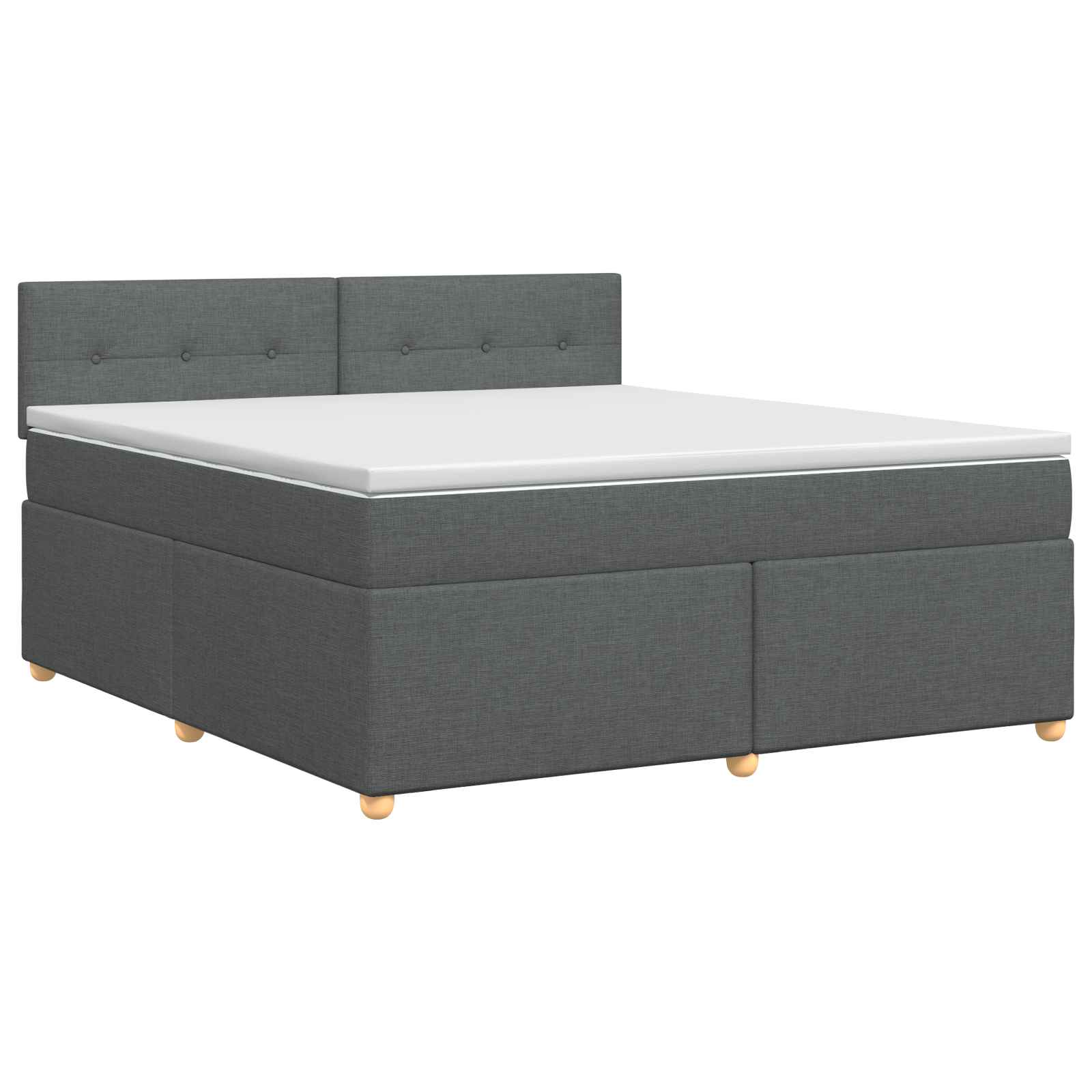 Κρεβάτι box spring με στρώμα Σκούρο Γκρι 180 x 200 cm Ύφασμα