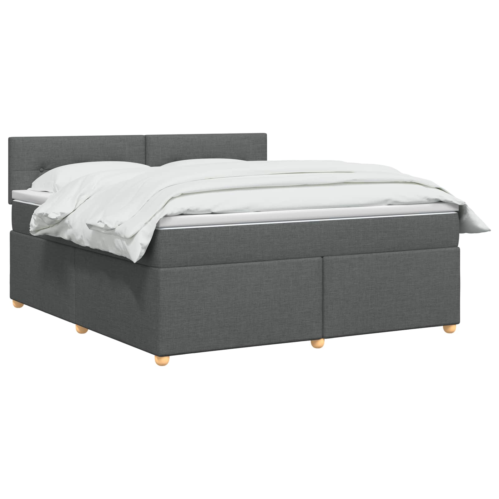 Κρεβάτι box spring με στρώμα Σκούρο Γκρι 180 x 200 cm Ύφασμα