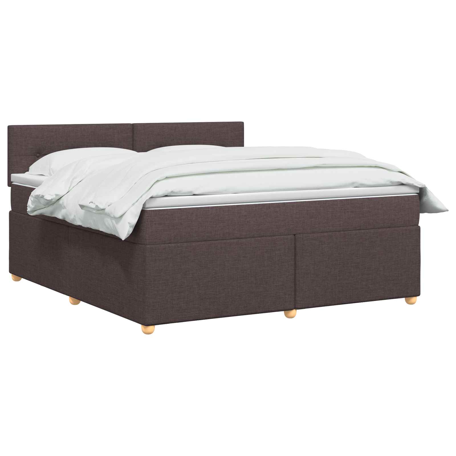 Κρεβάτι box spring με στρώμα Σκούρο Καφέ 180 x 200 cm Ύφασμα