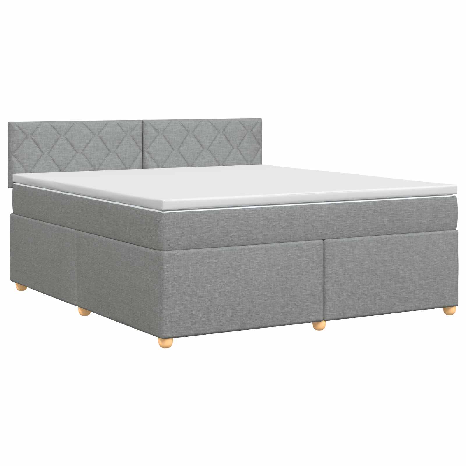 Κρεβάτι box spring με στρώμα Ανοιχτό γκρι 180 x 200 cm Ύφασμα - Pakobazaar