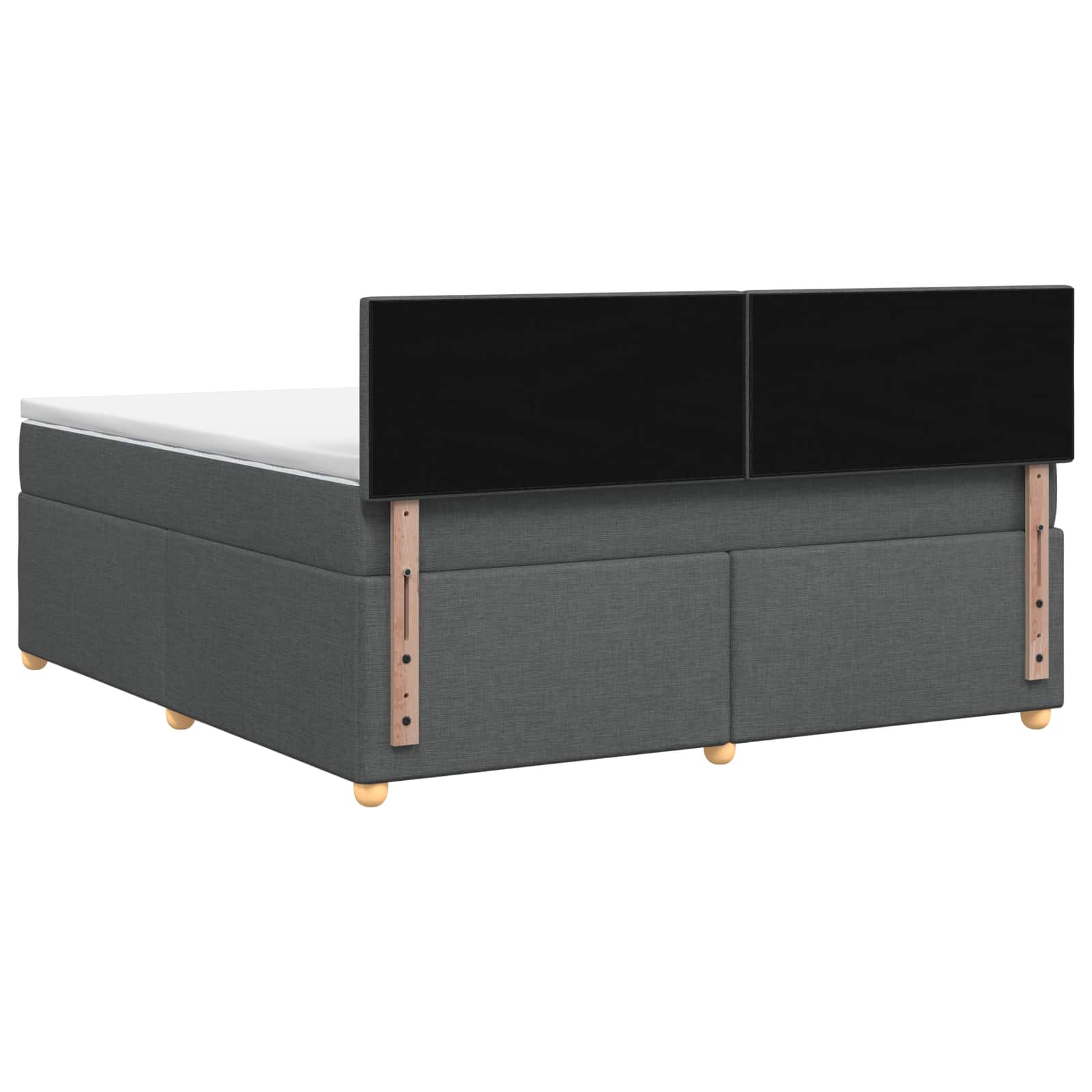 Κρεβάτι box spring με στρώμα Σκούρο Γκρι 180 x 200 cm Ύφασμα - Pakobazaar
