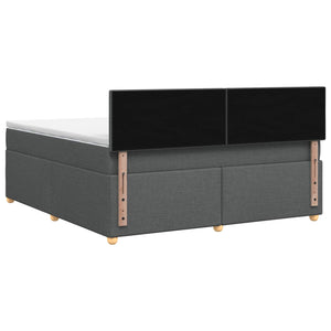 Κρεβάτι box spring με στρώμα Σκούρο Γκρι 180 x 200 cm Ύφασμα - Pakobazaar