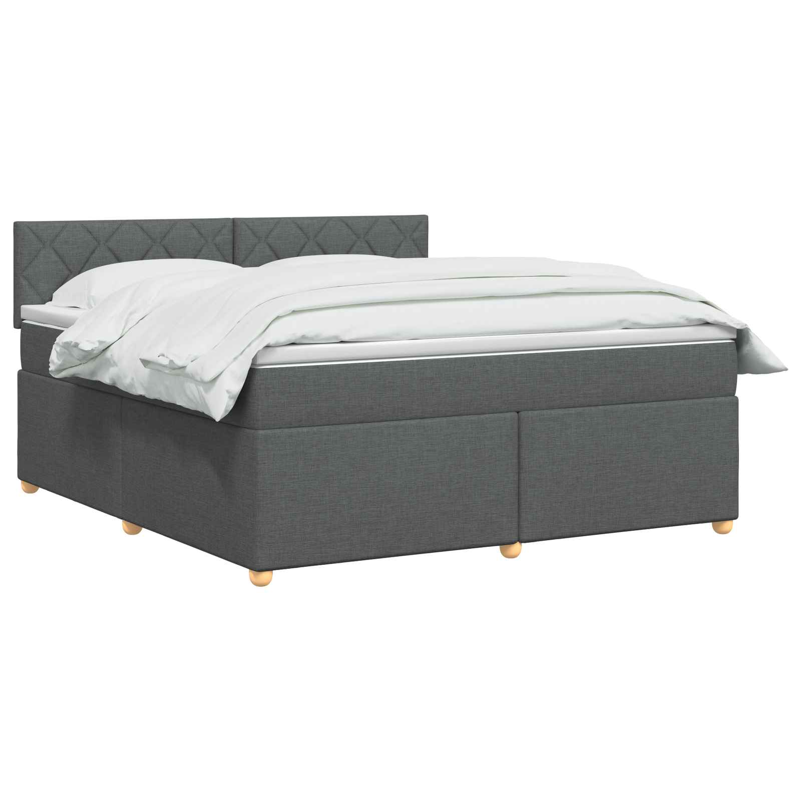 Κρεβάτι box spring με στρώμα Σκούρο Γκρι 180 x 200 cm Ύφασμα - Pakobazaar