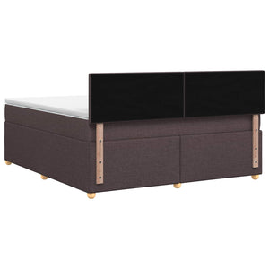 Κρεβάτι box spring με στρώμα Σκούρο Καφέ 180 x 200 cm Ύφασμα - Pakobazaar
