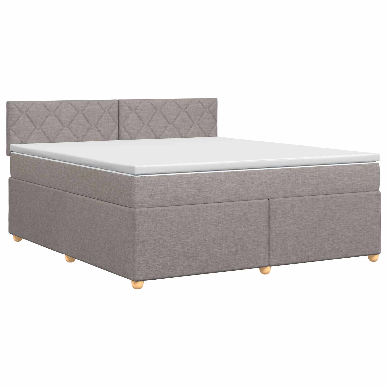 Κρεβάτι box spring με στρώμα Taupe 180 x 200 cm Ύφασμα - Pakobazaar