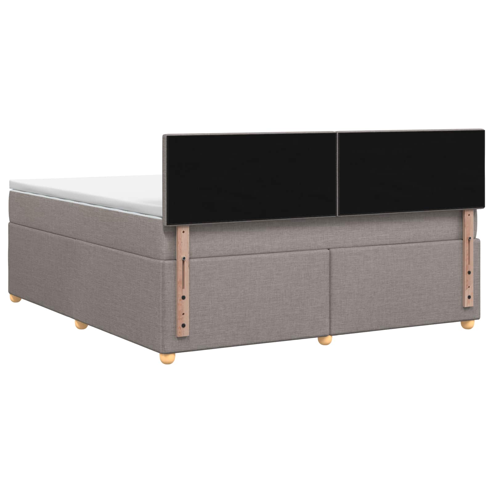Κρεβάτι box spring με στρώμα Taupe 180 x 200 cm Ύφασμα - Pakobazaar