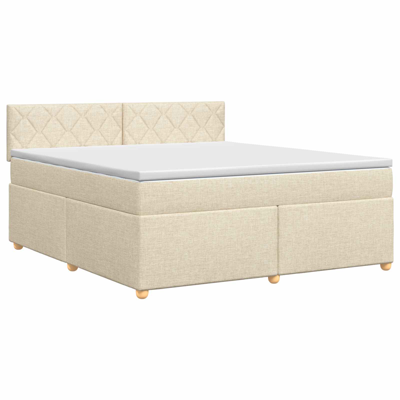 Κρεβάτι box spring με στρώμα Κρεμ 180 x 200 cm Ύφασμα - Pakobazaar