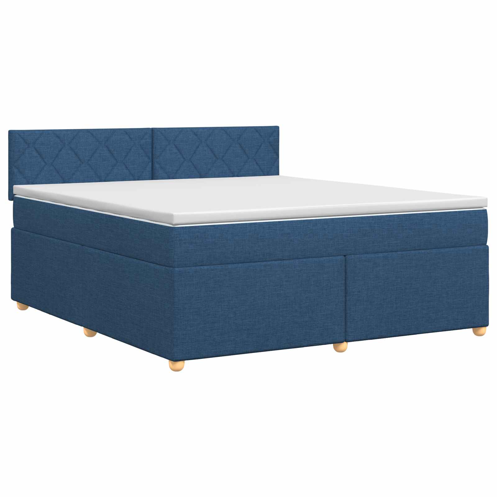 Κρεβάτι box spring με στρώμα Μπλε 180 x 200 cm Ύφασμα - Pakobazaar