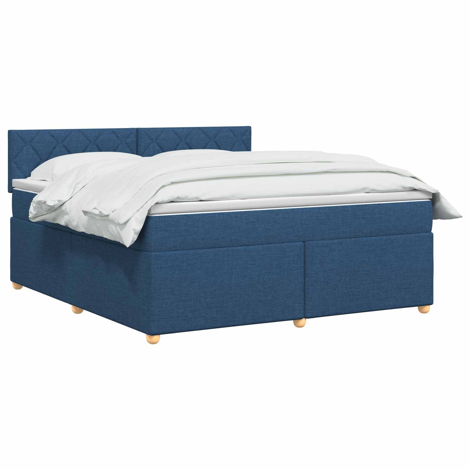Κρεβάτι box spring με στρώμα Μπλε 180 x 200 cm Ύφασμα - Pakobazaar