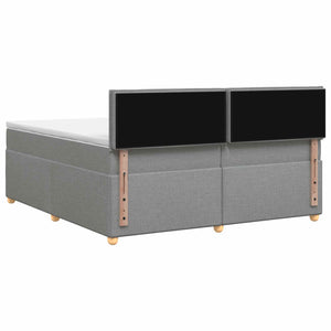 Κρεβάτι box spring με στρώμα Ανοιχτό γκρι 200 x 200 cm Ύφασμα