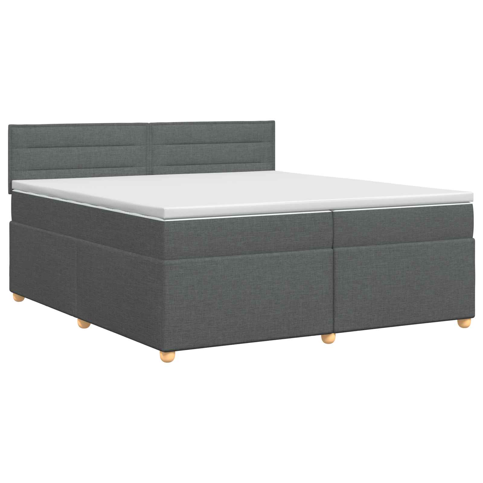 Κρεβάτι box spring με στρώμα Σκούρο Γκρι 200 x 200 cm Ύφασμα