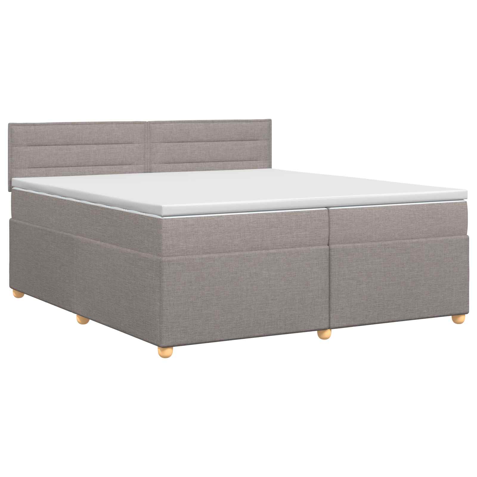 Κρεβάτι box spring με στρώμα Taupe 200 x 200 cm Ύφασμα