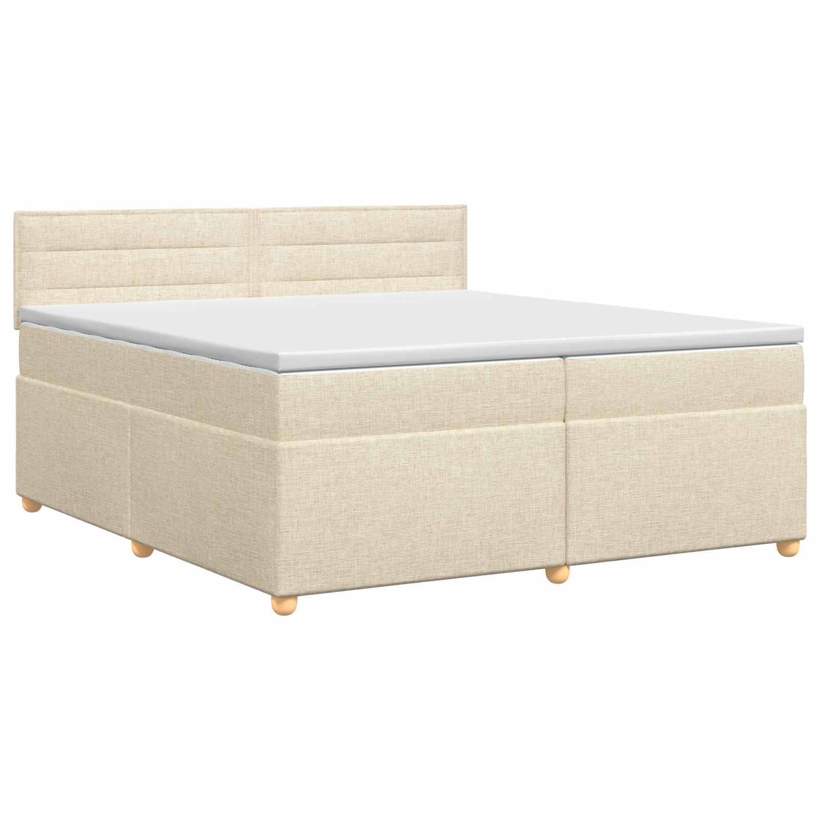 Κρεβάτι box spring με στρώμα Κρεμ 200 x 200 cm Ύφασμα