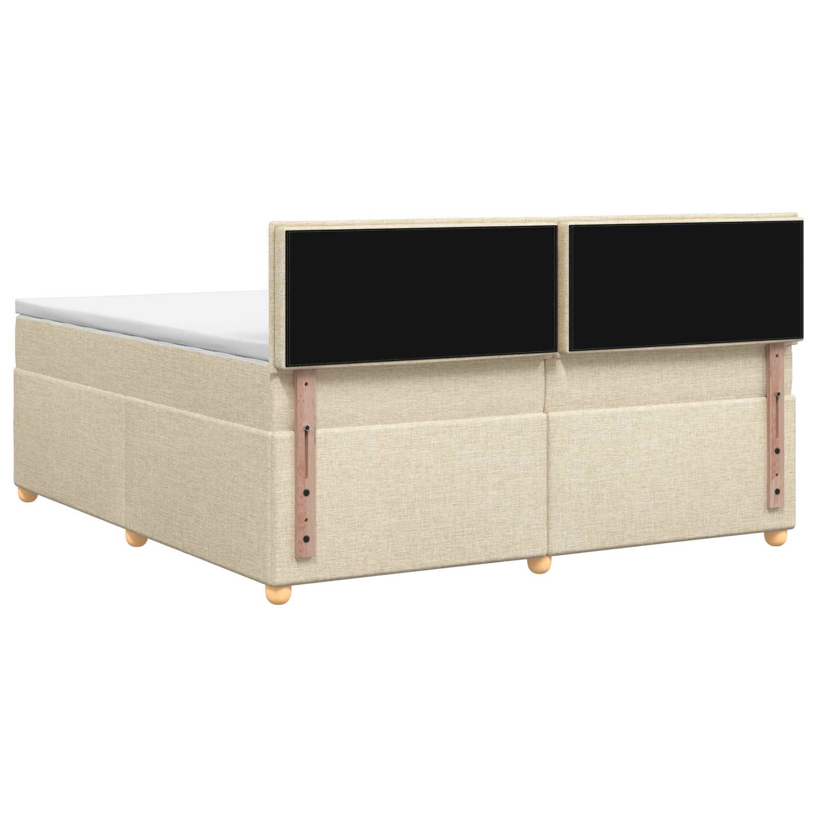 Κρεβάτι box spring με στρώμα Κρεμ 200 x 200 cm Ύφασμα