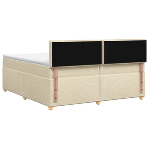 Κρεβάτι box spring με στρώμα Κρεμ 200 x 200 cm Ύφασμα