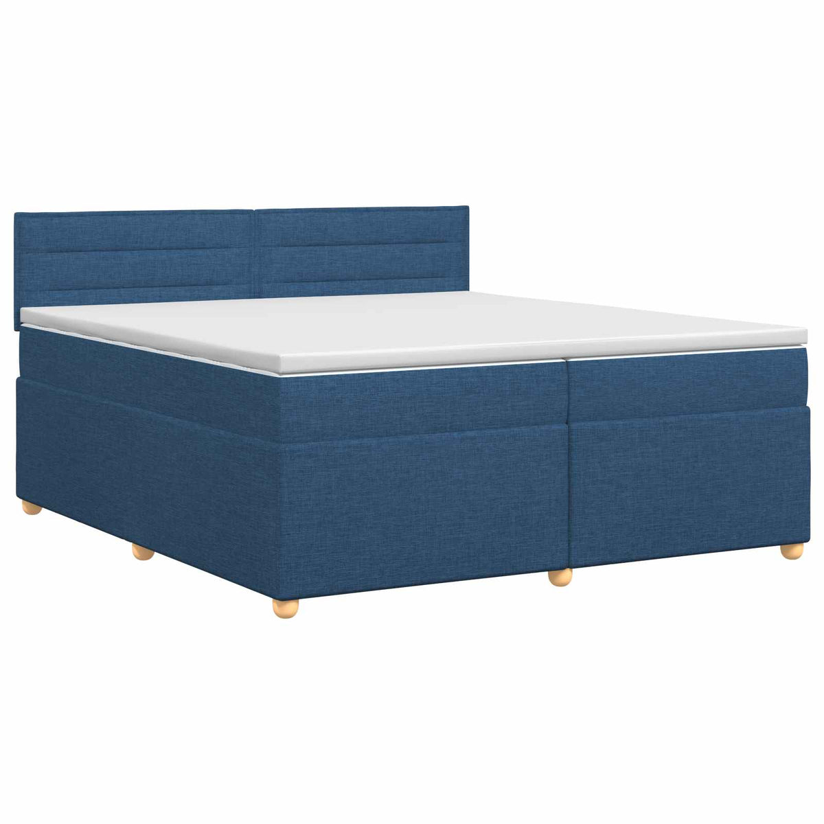 Κρεβάτι box spring με στρώμα Μπλε 200 x 200 cm Ύφασμα - Pakobazaar