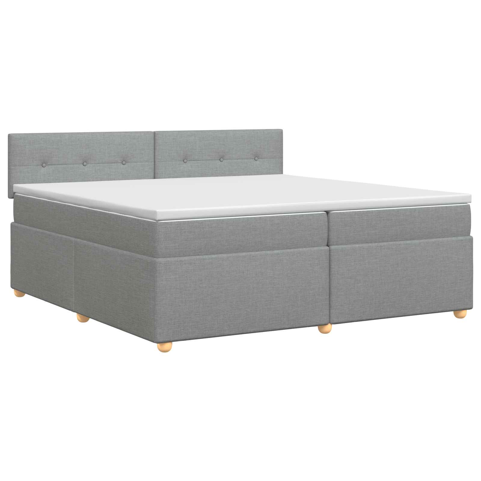 Κρεβάτι box spring με στρώμα Ανοιχτό γκρι 200 x 200 cm Ύφασμα - Pakobazaar