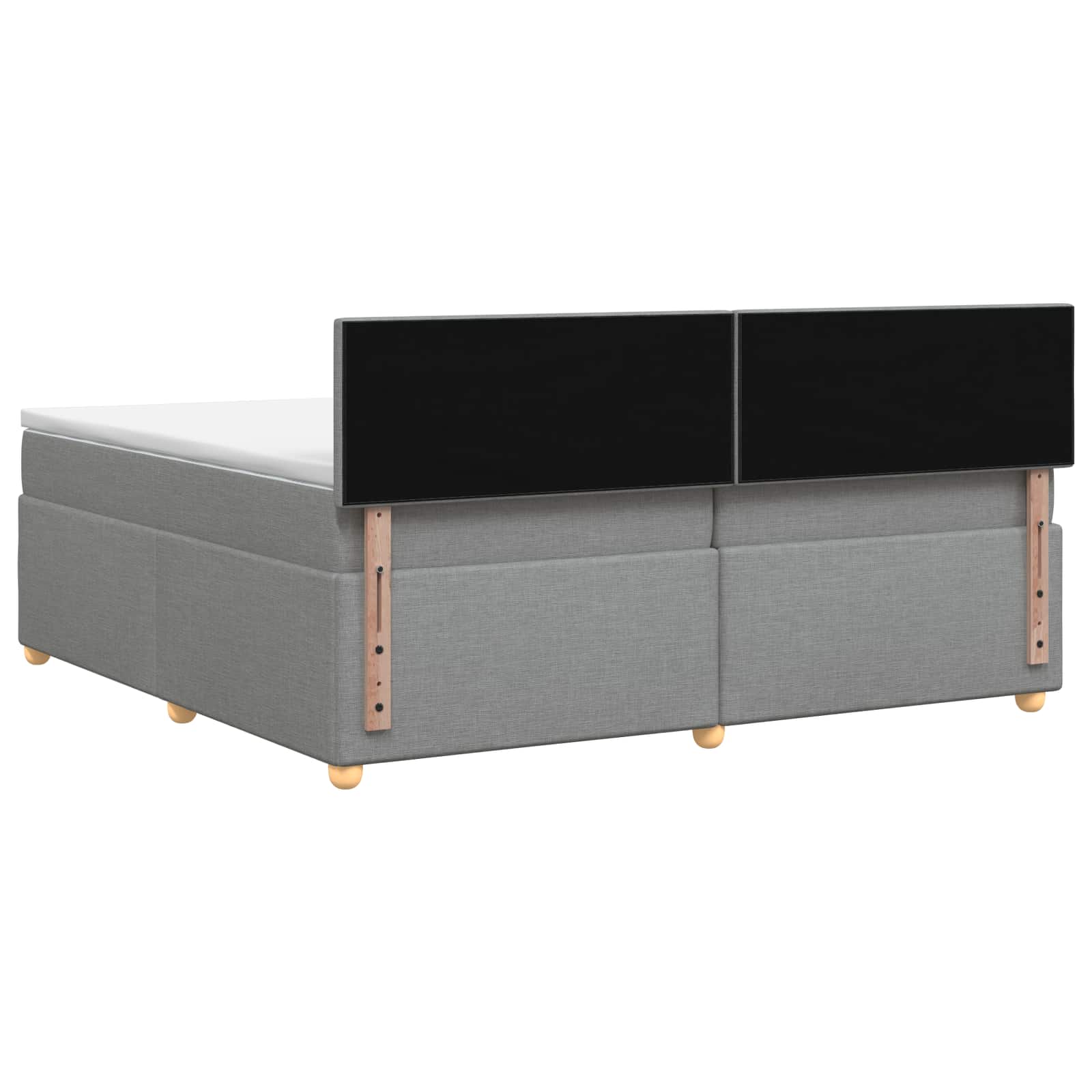 Κρεβάτι box spring με στρώμα Ανοιχτό γκρι 200 x 200 cm Ύφασμα - Pakobazaar