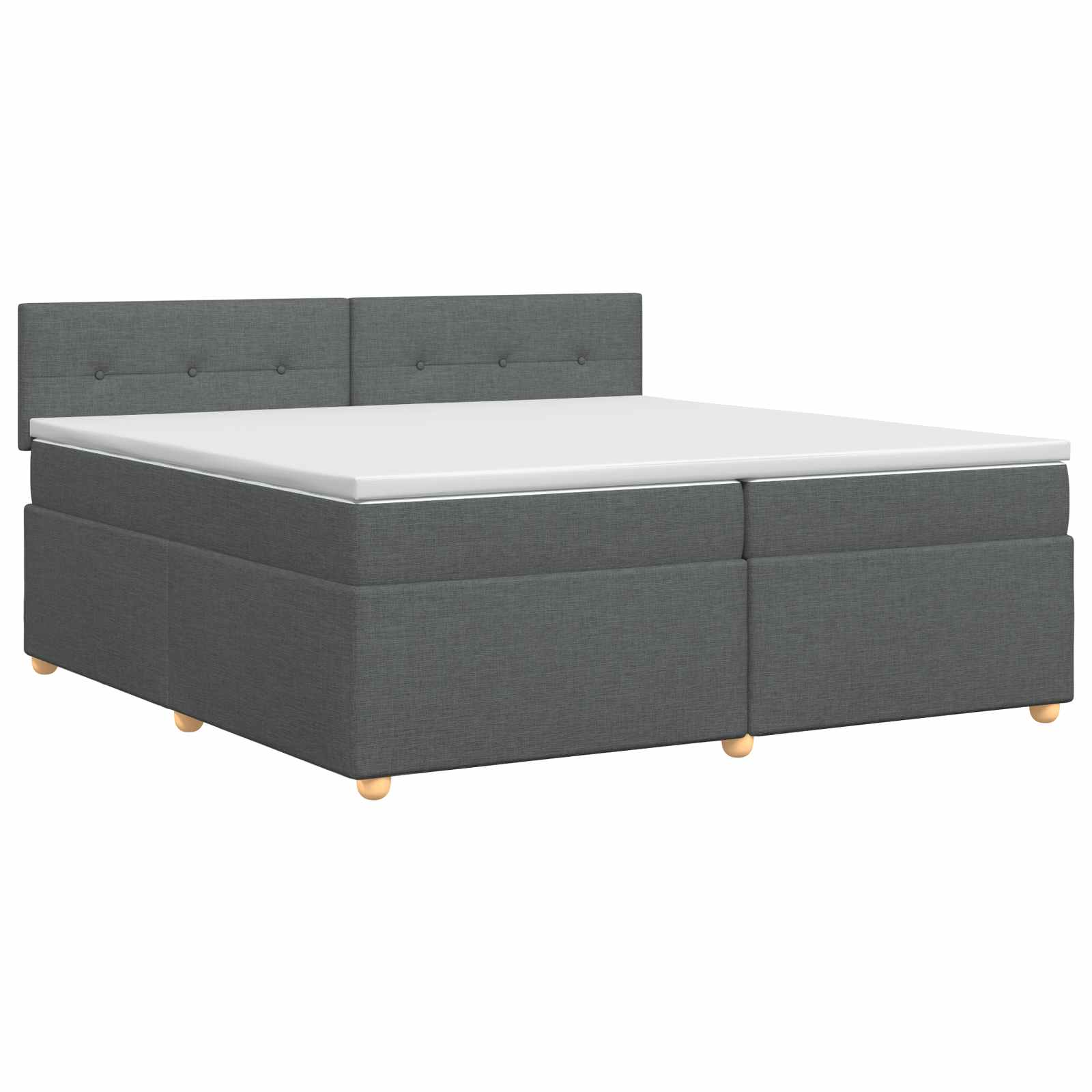 Κρεβάτι box spring με στρώμα Σκούρο Γκρι 200 x 200 cm Ύφασμα - Pakobazaar