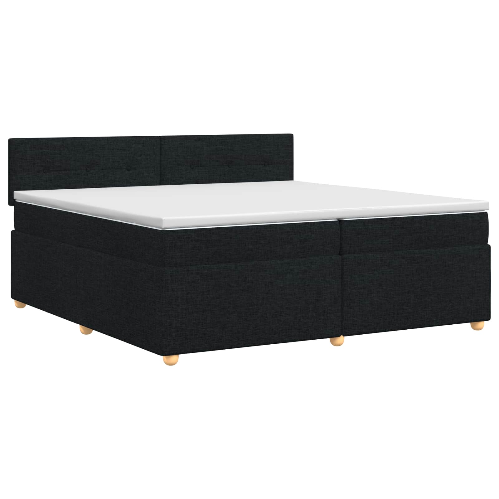 Κρεβάτι box spring με στρώμα Μαύρο 200 x 200 cm Ύφασμα - Pakobazaar