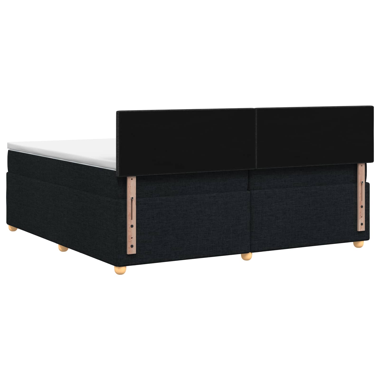 Κρεβάτι box spring με στρώμα Μαύρο 200 x 200 cm Ύφασμα - Pakobazaar