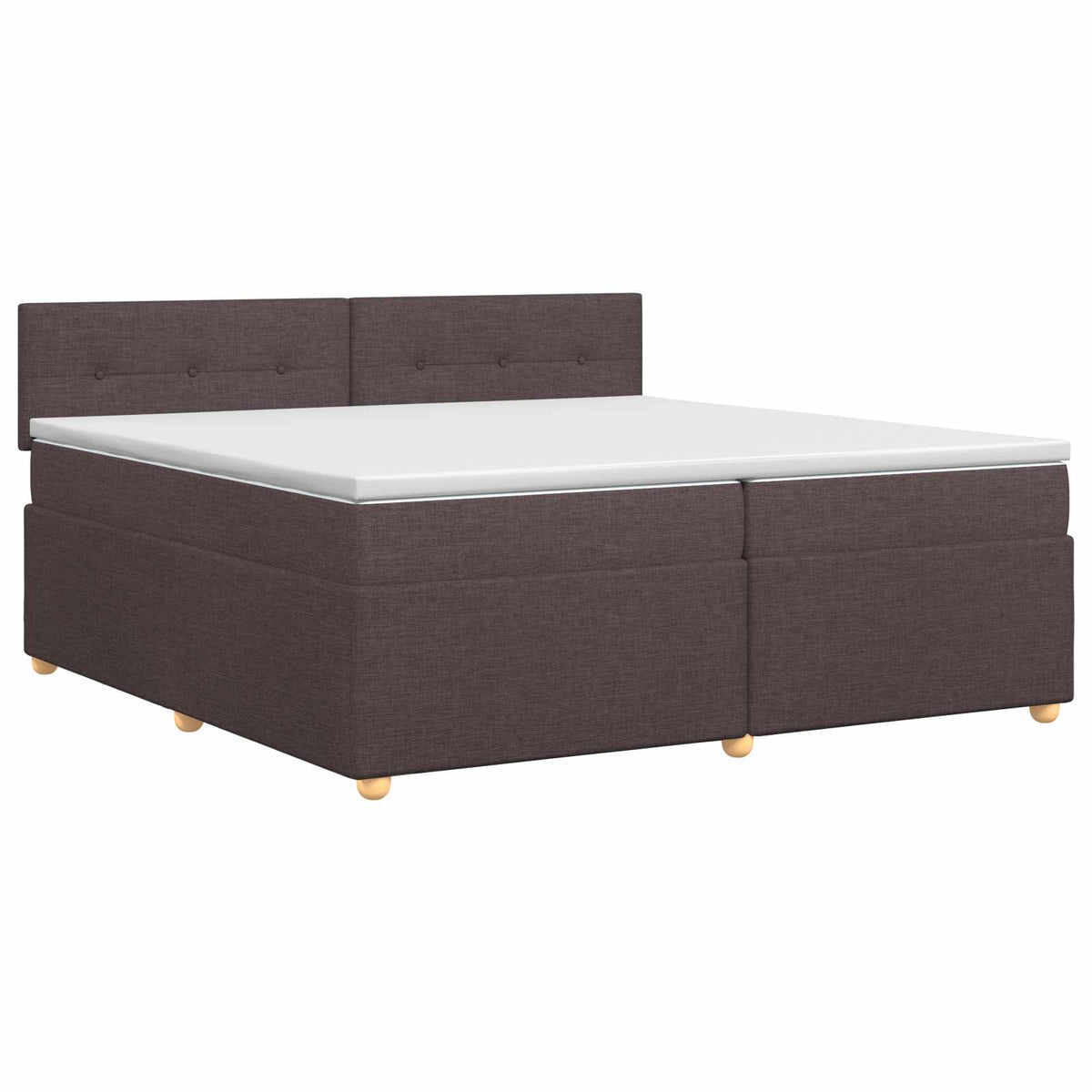 Κρεβάτι box spring με στρώμα Σκούρο Καφέ 200 x 200 cm Ύφασμα - Pakobazaar