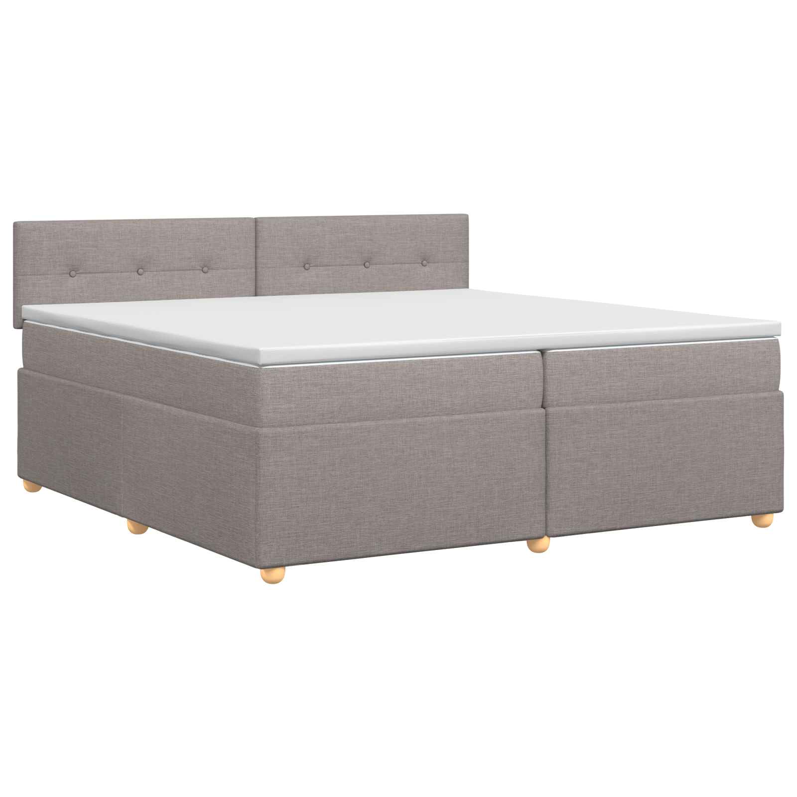 Κρεβάτι box spring με στρώμα Taupe 200 x 200 cm Ύφασμα