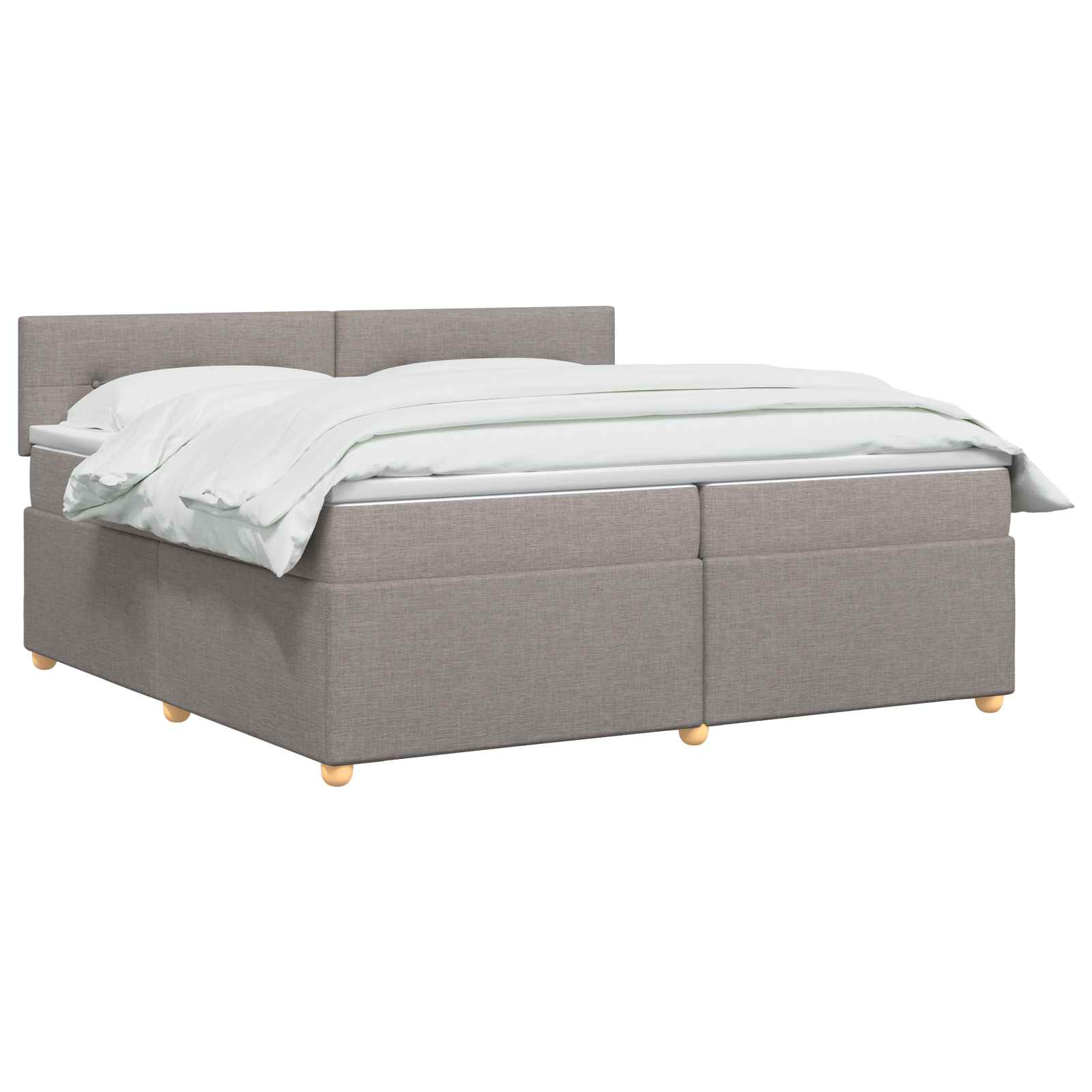 Κρεβάτι box spring με στρώμα Taupe 200 x 200 cm Ύφασμα