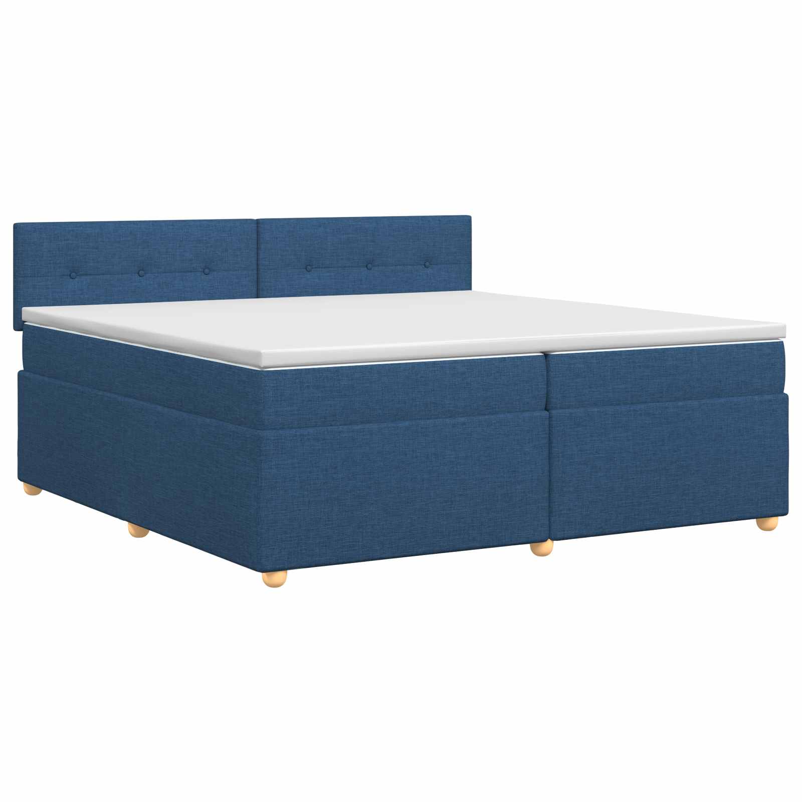 Κρεβάτι box spring με στρώμα Μπλε 200 x 200 cm Ύφασμα - Pakobazaar
