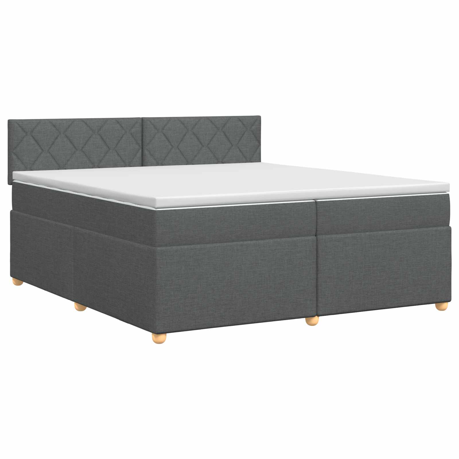 Κρεβάτι box spring με στρώμα Σκούρο Γκρι 200 x 200 cm Ύφασμα - Pakobazaar