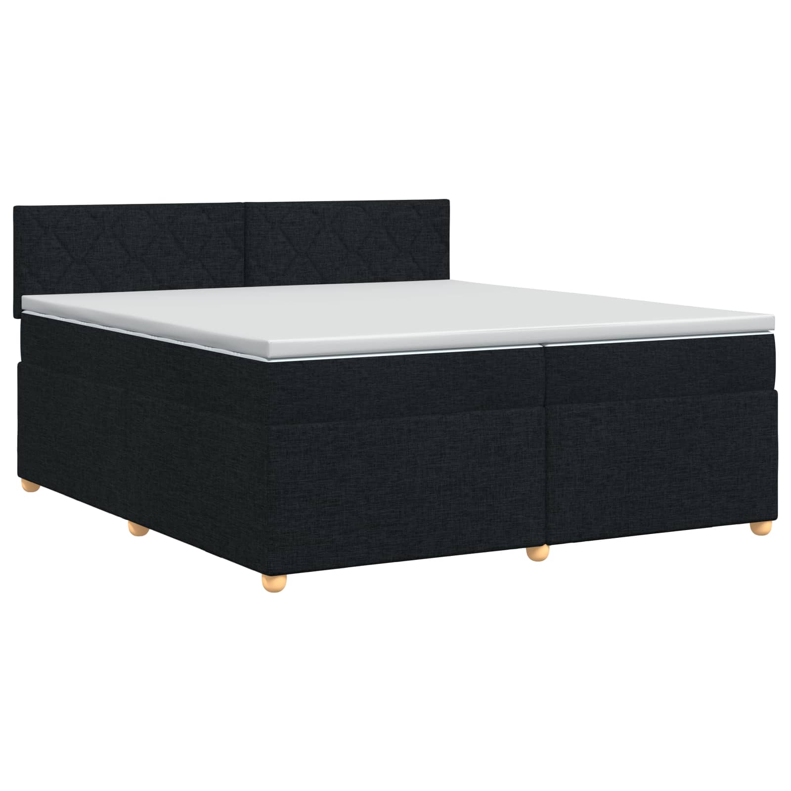 Κρεβάτι box spring με στρώμα Μαύρο 200 x 200 cm Ύφασμα